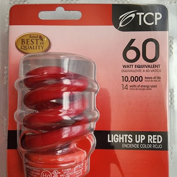 TCP 60W Equivalent Bug Light Compact Fluorescent Light Bulb Spiral. - Picture 2 of 6